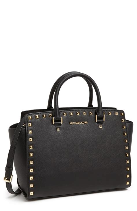 michael kors selma large satchel in black|Michael Kors selma saffiano.